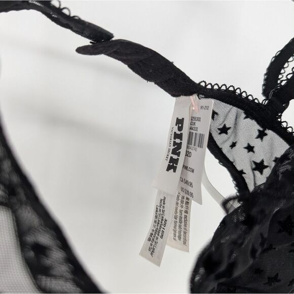 Victoria's Secret Black Star Mesh Bra - Picture 5 of 7